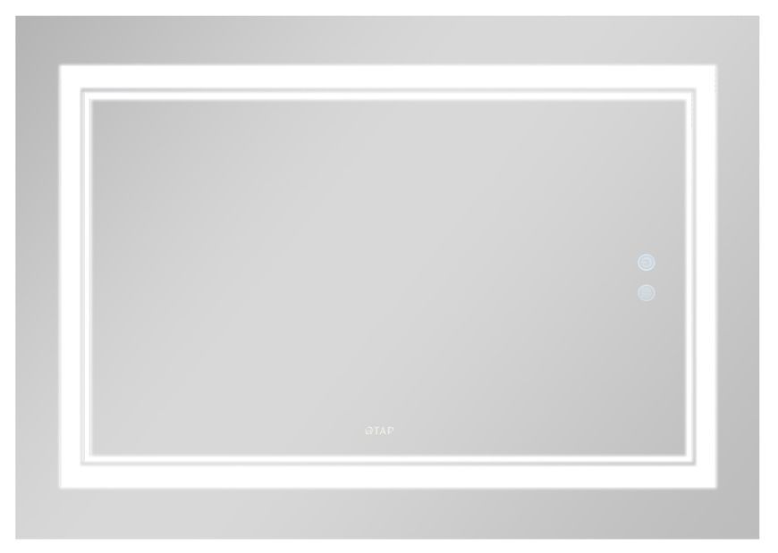 Дзеркало Qtap Cardinal 800х1200 прямокутне з LED-підсвічуванням Touch, з антизапотіванням, з димером, рег. темп. кольору (3000-6500K) QT0478C12080