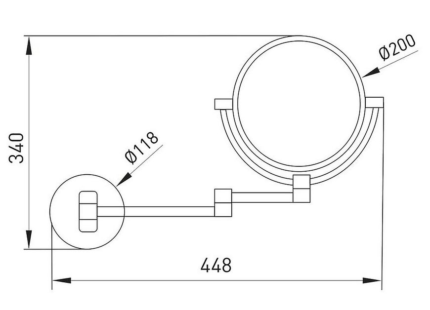 Дзеркало косметичне VOLLE сенсорне з датчиком руху кругле cromo 2500.280701 хром - 2500.280701