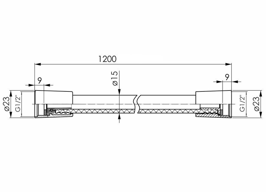 Шланг для душу Imprese PVC, 1200 мм, anti-twist f03600110AC чорний матовий - f03600110AC