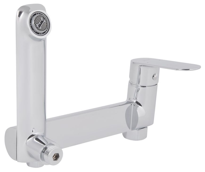 Змішувач для ванни Qtap Evia з поворотним виливом та душовим гарнітуром Chrome QTEVI260CRM47578 - QTEVI260CRM47578