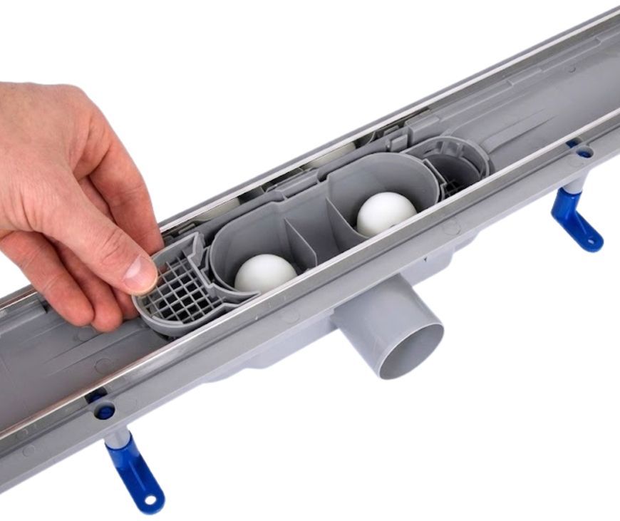 Трап Qtap Dry Tile 304-700 з сухим затвором 700 мм під плитку (універсальний) QTDRYTILE304700 - QTDRYTILE304700