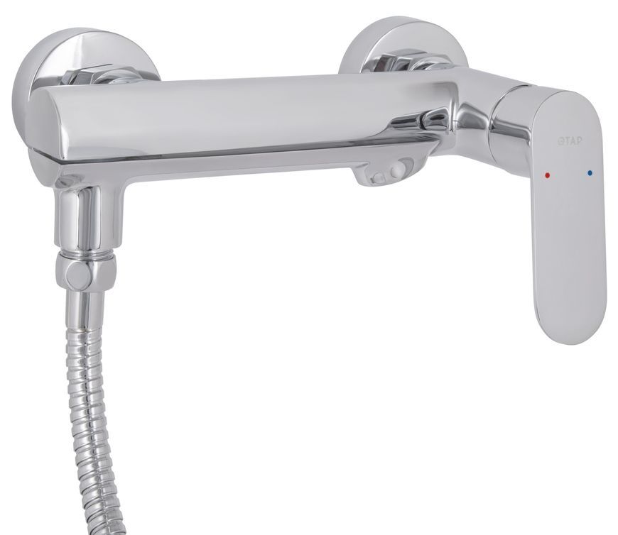 Змішувач для ванни Qtap Evia з поворотним виливом та душовим гарнітуром Chrome QTEVI260CRM47578 - QTEVI260CRM47578