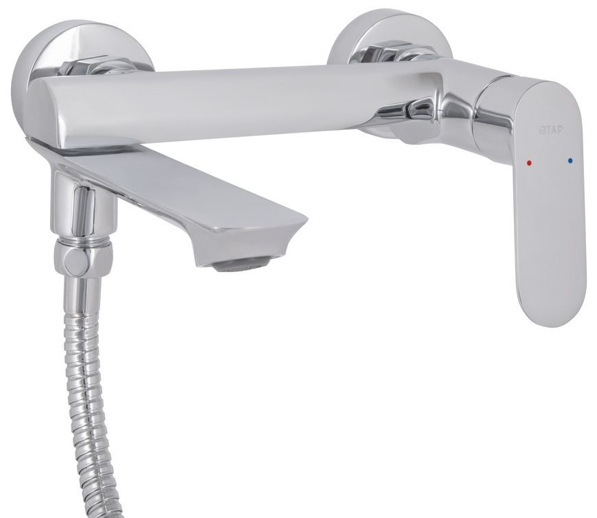Змішувач для ванни Qtap Evia з поворотним виливом та душовим гарнітуром Chrome QTEVI260CRM47578 - QTEVI260CRM47578