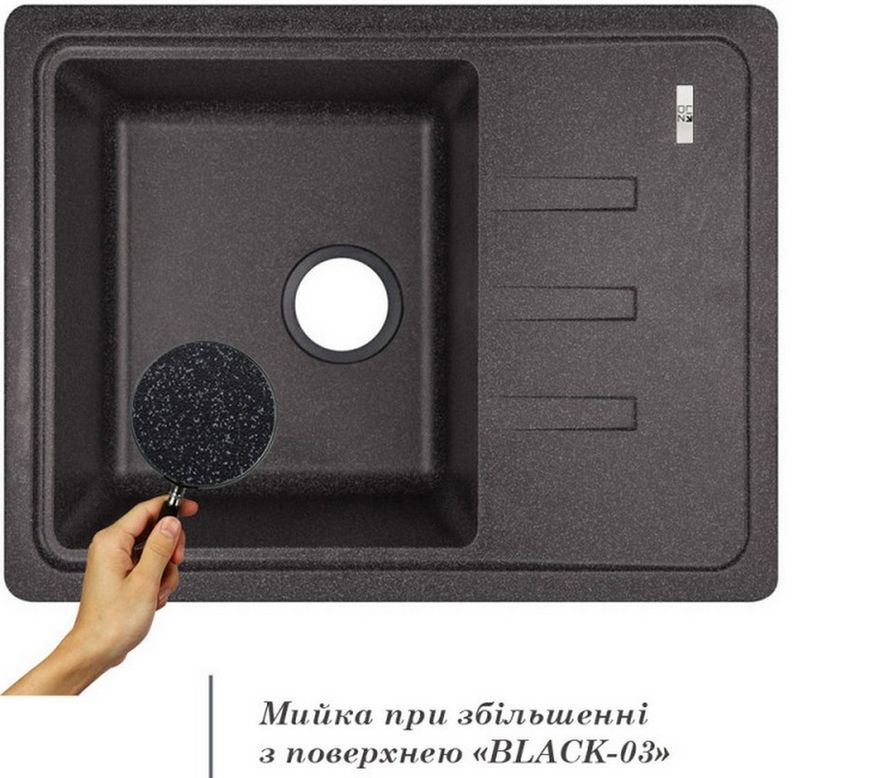 Кухонна мийка LIDZ 620x435/200 BLA-03 (LIDZBLA03620435200) - LIDZBLA03620435200