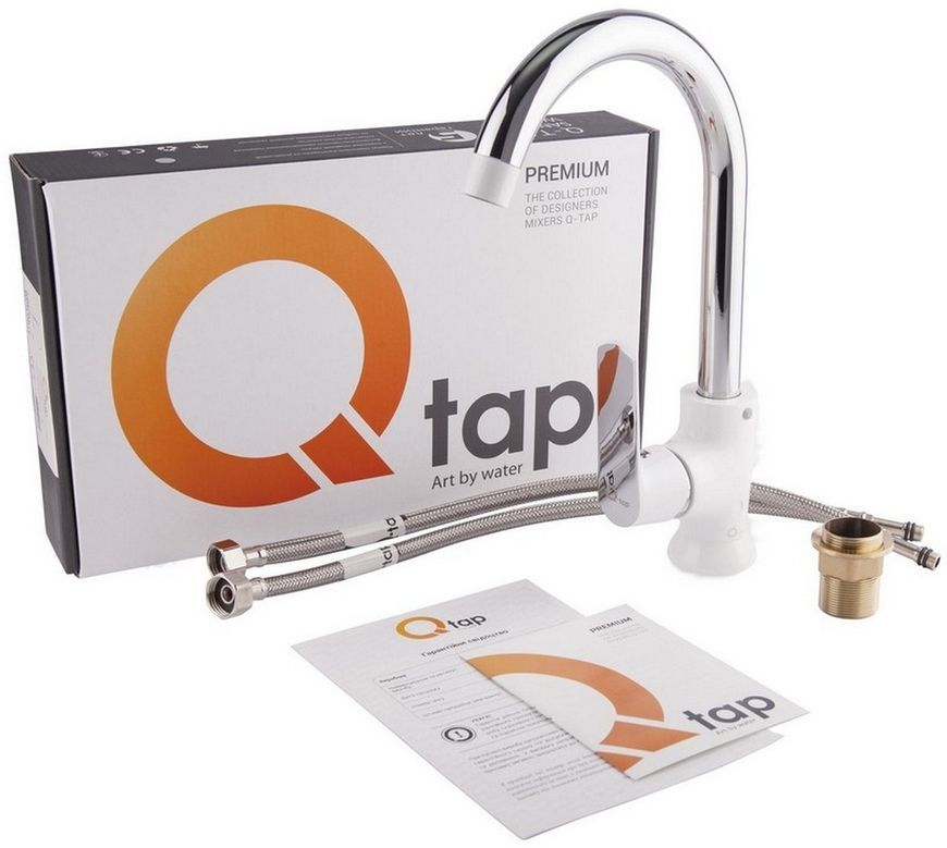 Кухонный смеситель QTAP Fresh WCR 007F QTFREWCR007F белый/хром - QTFREWCR007F