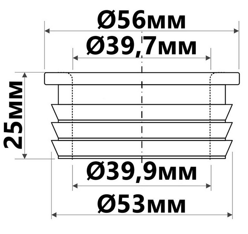 Редукция канализационная McALPINE 50х40 мм белая FLEXCONN-5040-WH