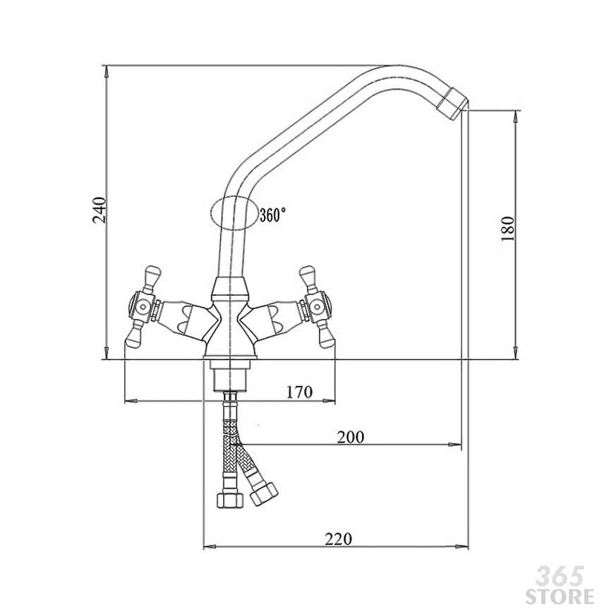 Змішувач для кухонної мийки TOUCH-Z Smes 271F - TZSME271F
