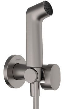 Гігієнічний душ HANSGROHE 1jet S EcoSmart+ з змішувачем води, тримачем і душовим шлангом 125 см Brushed Black Chrome 29232340 чорний хром - 29232340