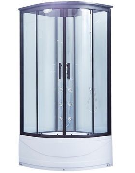 Гідромасажний бокс LIDZ MAJĄTEK 100x100, високий, скло прозоре 5 мм + стінки WHI - LMSBM100100BLAHIGHTR