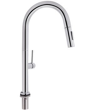Змішувач для кухні Qtap Lenicka з висувним виливом Chrome QTLEN9138103UC - QTLEN9138103UC