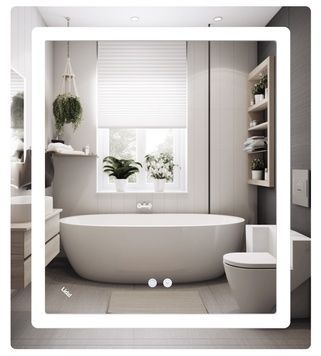 Дзеркало Lidz Kubis KU2 700&times;800 мм з LED-підсвічуванням Touch, з антизапотіванням, з димером, рег. яскравості LD78LF904708048447