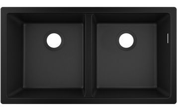 Кухонна мийка HANSGROHE S510-U770 під стільницю 820х450 на дві чаші 370/370 Graphiteblack чорний графіт 43434170 - 43434170