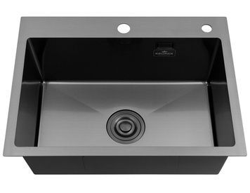 Кухонна мийка Kroner KRP Schwarze 5843HM PVD 3,0/1,0 мм чорна CV022794 Schwarze-5843HM - Schwarze-5843HM