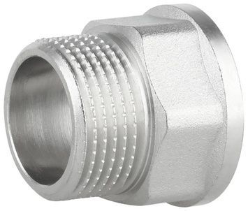 Переходник латунный Thermo Alliance Forte 3/4"ВРх3/4"НР никелированный SF3602020