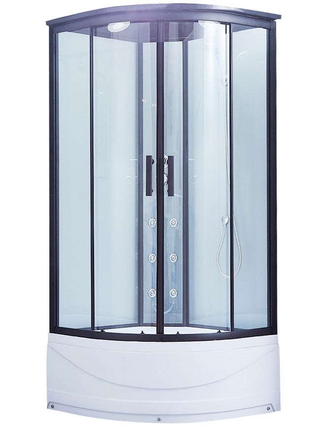 Гидромассажный бокс LIDZ MAJĄTEK 100x100, высокий, стекло прозр. 5 мм + стенки WHI - LMSBM100100BLAHIGHTR