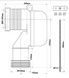 Каналізаційне підключення (коліно) McALPINE 278 мм 90&deg; 97-107/110 мм WC-CON8EXT-BTW
