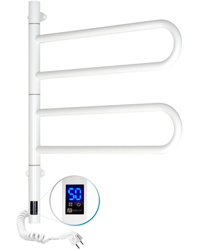 Рушникосушарка електрична NAVIN Fouette Sensor 480х600 поворотна таймер регулятор 12-112033-4860 біла - 12-112033-4860