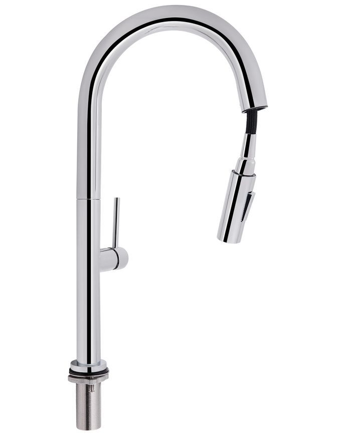 Змішувач для кухні Qtap Lenicka з висувним виливом Chrome QTLEN9138103UC - QTLEN9138103UC