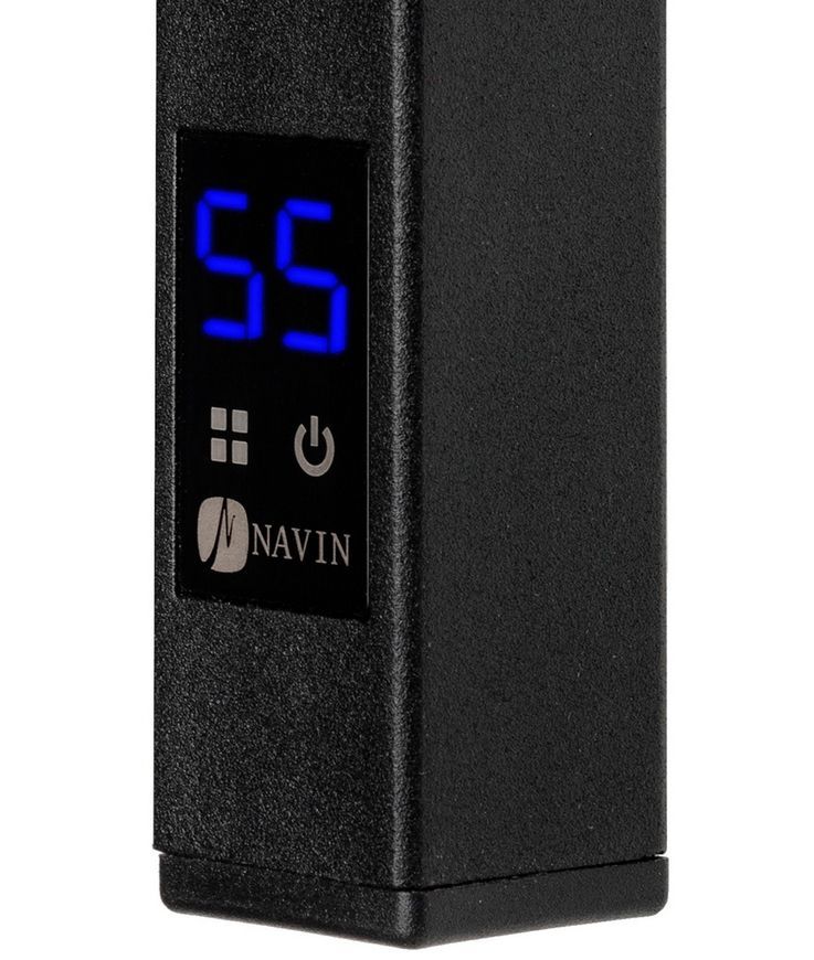 Полотенцесушитель электрический NAVIN Ellipse 500х1200 Sensor таймер регулятор левый чёрный 12-245153-5012 - 12-245153-5012