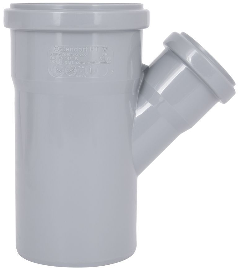 Трійник каналізаційний Ostendorf-OSMA HT-System PLUS d90/90/50&times;45&deg; SD00057558