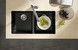 Кухонна мийка HANSGROHE S510-U770 під стільницю 820х450 на дві чаші 370/370 Graphiteblack чорний графіт 43434170 - 43434170 - 5