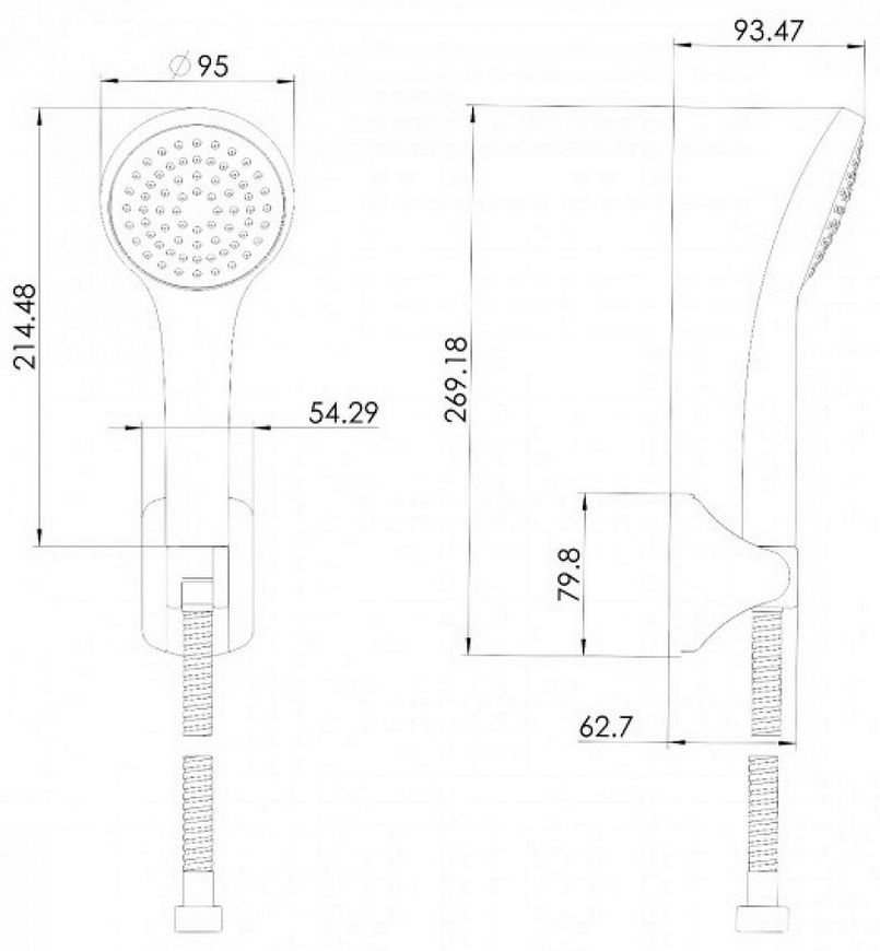 Гарнитур душевой Imprese Modus 1 режим, шланг 150 см PVC f03808210SP черный матовый - f03808210SP