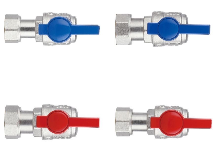 Комплект кранів кульових кутових з накидною гайкою Thermo Alliance Standart 1/2", 3/4" ВЗ для підключення котла TAS225RBW1520