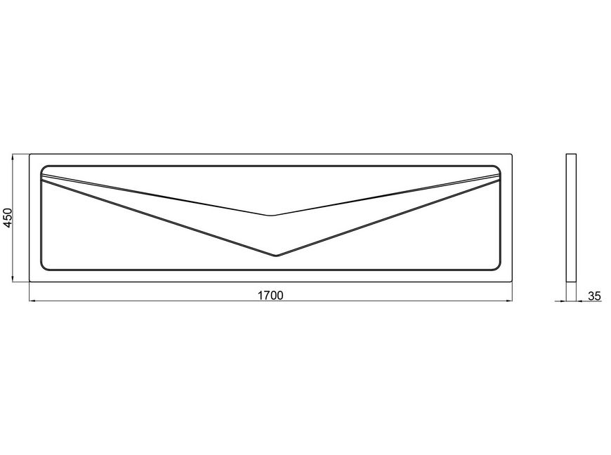 Панель фронтальная (универсальная) LIDZ PANEL R 170 для прямоугольной ванны 170 см - LPR170