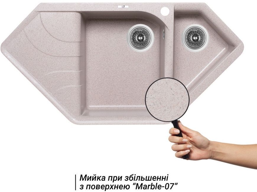 Кухонная мойка LIDZ с дополнительной чашей 1000x500/225 MAR-07 (LIDZMAR071000500225) - LIDZMAR071000500225