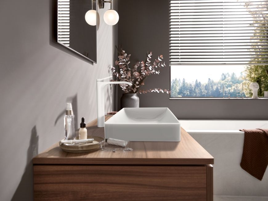 Смеситель для раковины HANSGROHE Vivenis 250 Matt White 75040700 белый матовый с донным клапаном - 75040700