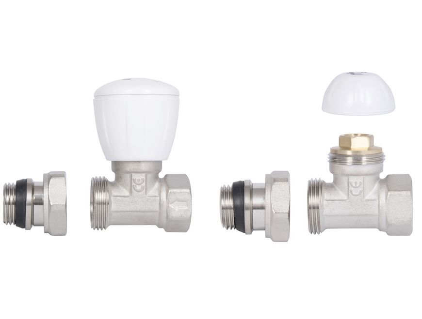 Комплект радиаторных кранов Thermo Alliance Standart 1/2" ВН прямой простого регулирования TAS230W15