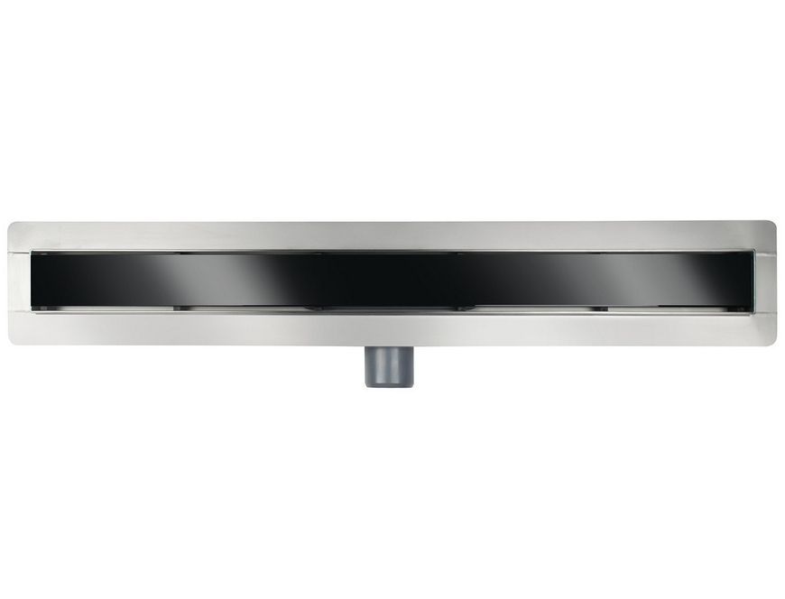 Лінійний душовий трап&nbsp;BESCO Virgo Black 90 чорна скляна решітка OL-90-VBL - OL-90-VBL