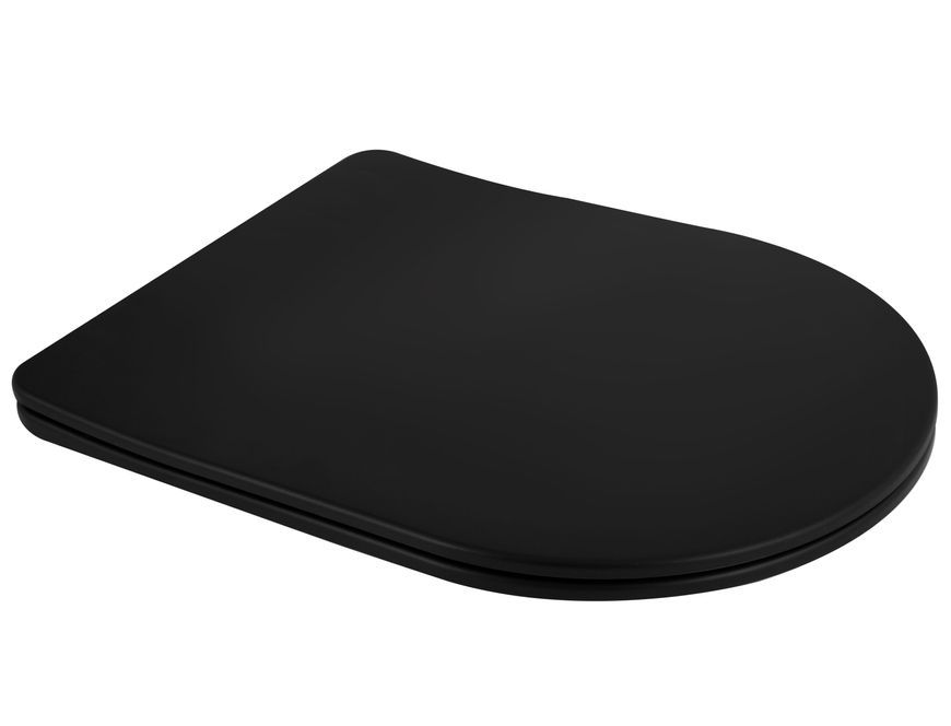 Унітаз підвісний Qtap Scorpio Ultra Quiet сидіння Slim Duroplast/Soft-close/Quick relase чорний QT14332380AMB - QT14332380AMB