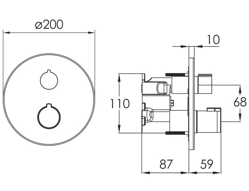 Термостатичний змішувач для душу Imprese Centrum на 1 споживача VRB-15400Z прихований монтаж хром - VRB-15400Z