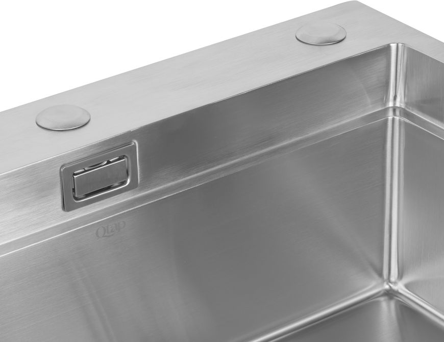 Кухонная мойка интегрированная QTAP DH6050 Satin 3,0/1,2 мм + сушилка + диспенсер - QTDH6050SET3012