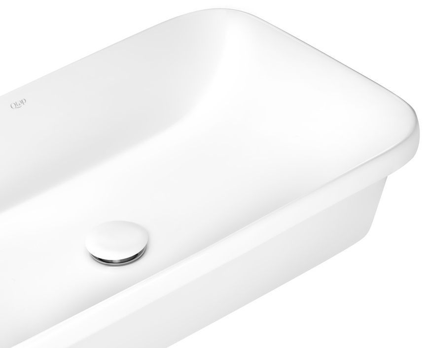 Раковина QTAP Scorpio 610х380х150 White с донным клапаном QT1411K491W - QT1411K491W