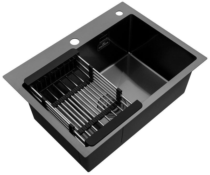 Кухонна мийка Kroner KRP Schwarze 5843HM PVD 3,0/1,0 мм чорна CV022794 Schwarze-5843HM - Schwarze-5843HM