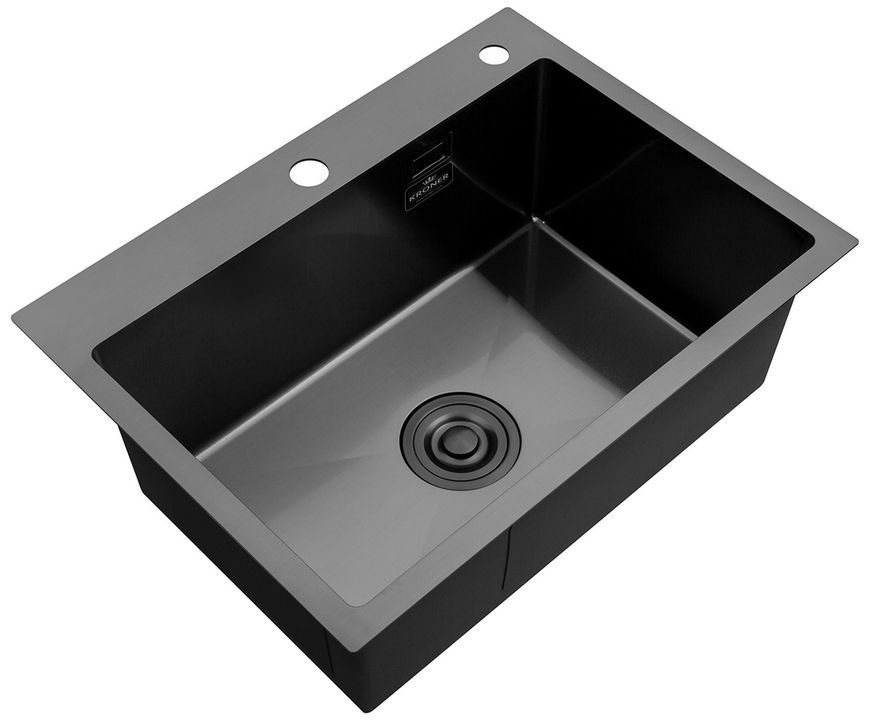 Кухонна мийка Kroner KRP Schwarze 5843HM PVD 3,0/1,0 мм чорна CV022794 Schwarze-5843HM - Schwarze-5843HM