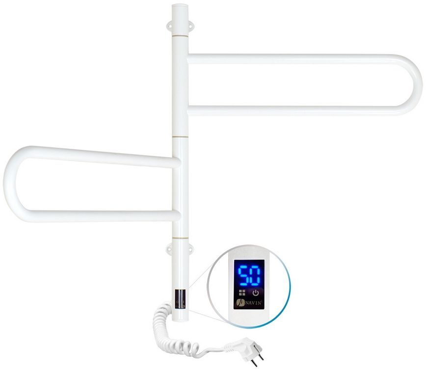 Рушникосушарка електрична NAVIN Fouette Sensor 480х600 поворотна таймер регулятор 12-112033-4860 біла - 12-112033-4860