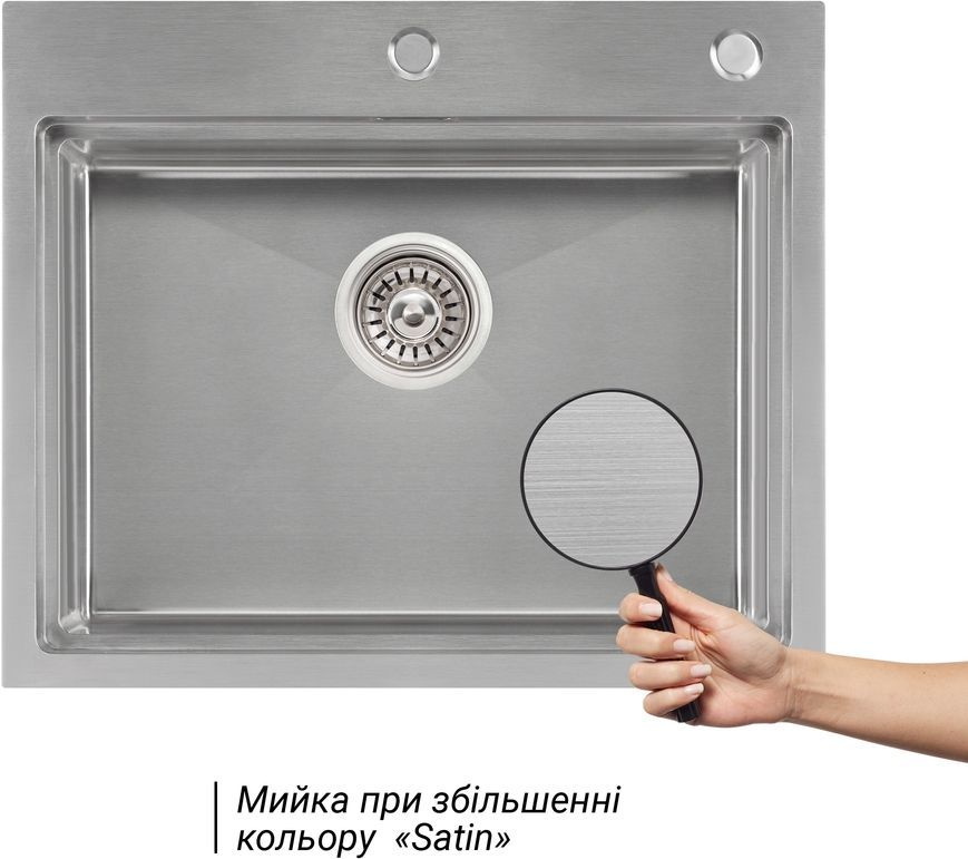 Кухонная мойка интегрированная QTAP DH6050 Satin 3,0/1,2 мм + сушилка + диспенсер - QTDH6050SET3012