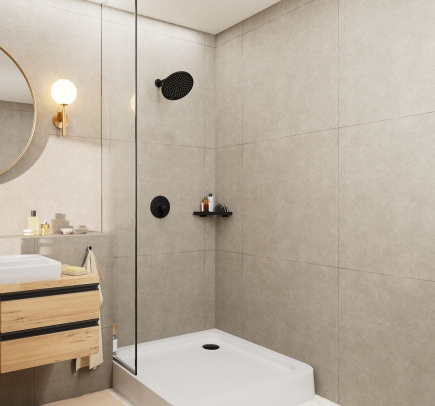 Лейка для верхнего душа HANSGROHE CROMETTA S 240 1jet 26723670 черная матовая - 26723670