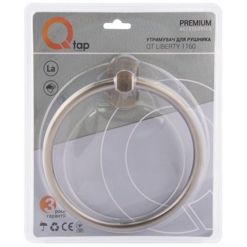 Полотенцедержатель QTAP Liberty ANT 1160 бронза QTLIBANT1160 латунь