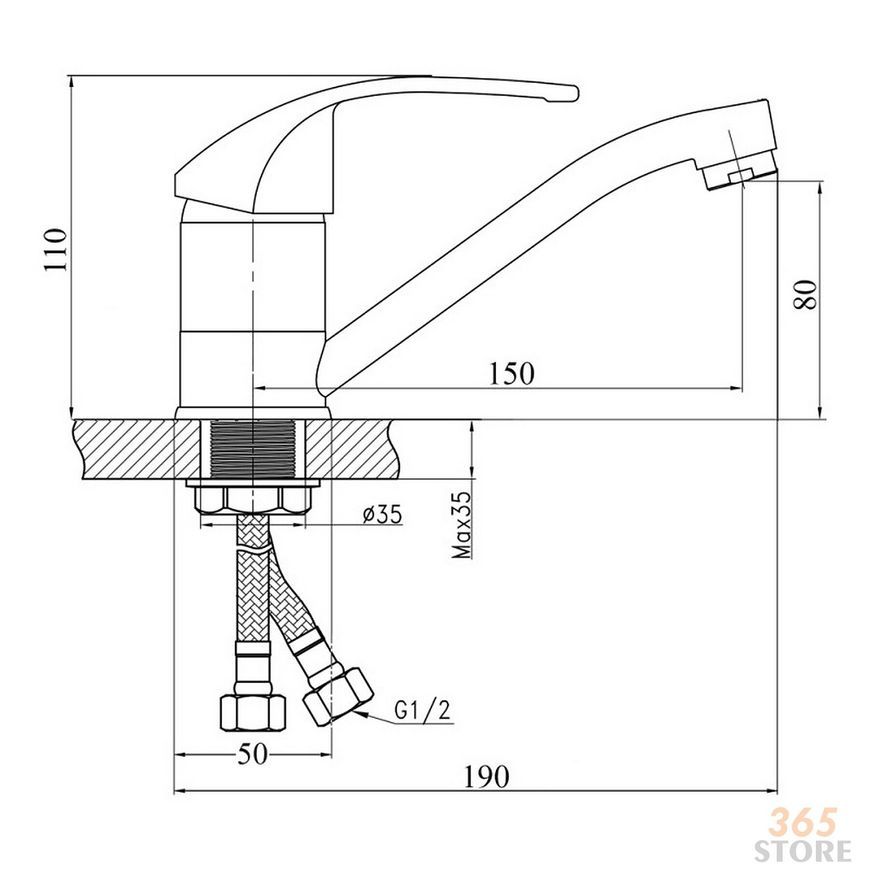 Змішувач для кухонної мийки TOUCH-Z Mars 003M - TZMAR003M