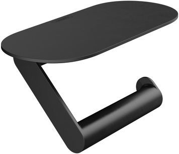 Тримач для туалетного паперу з полицею HANSGROHE WallStoris Matt Black 27928670 чорний матовий