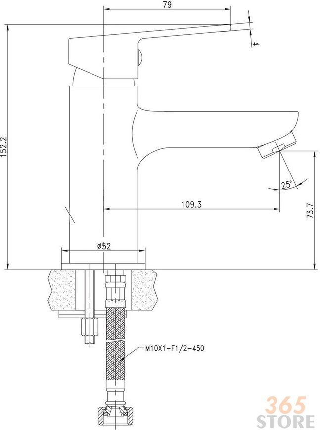 Змішувач для умивальника IMPRESE LASKA 05040 (35)B чорний, 35 мм - 05040 (35)B