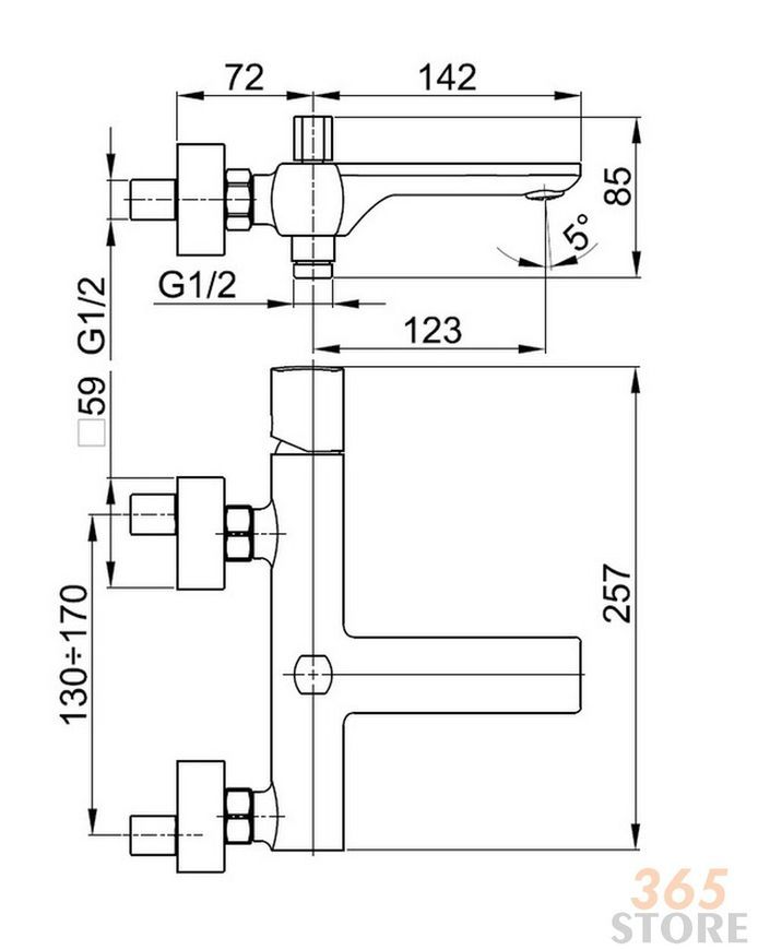 Змішувач для ванни KFA ARMATURA MORGANIT 4924-010-00 - 4924-010-00