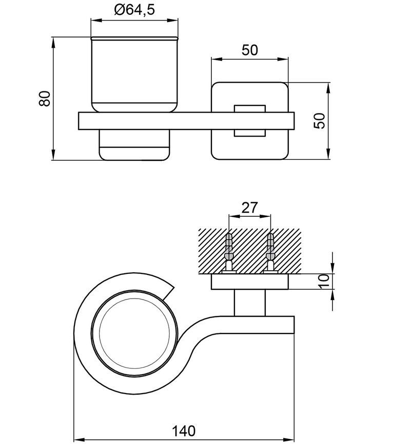 Стакан LIDZ 122 0401 чорний матовий LD1220401CRM35754