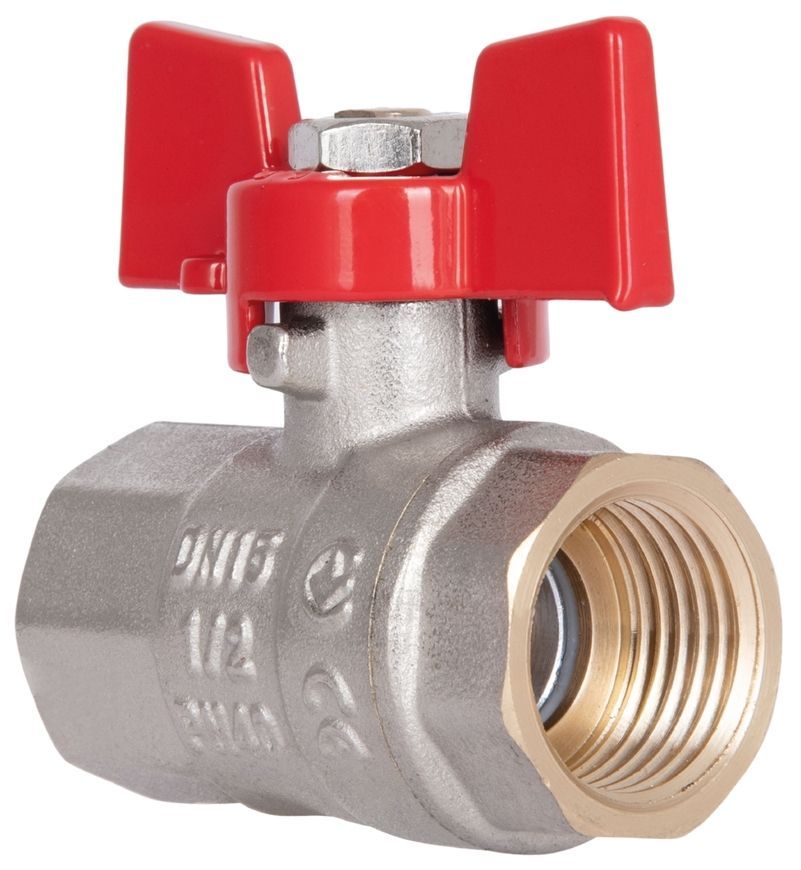Кран шаровой прямой Thermo Alliance Standart 1/2" ВР для воды (бабочка) PN40 SD602NW15PN40 - SD602NW15PN40