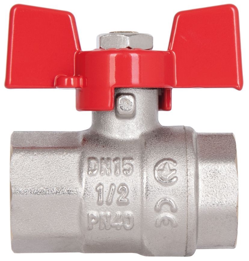 Кран шаровой прямой Thermo Alliance Standart 1/2" ВР для воды (бабочка) PN40 SD602NW15PN40 - SD602NW15PN40