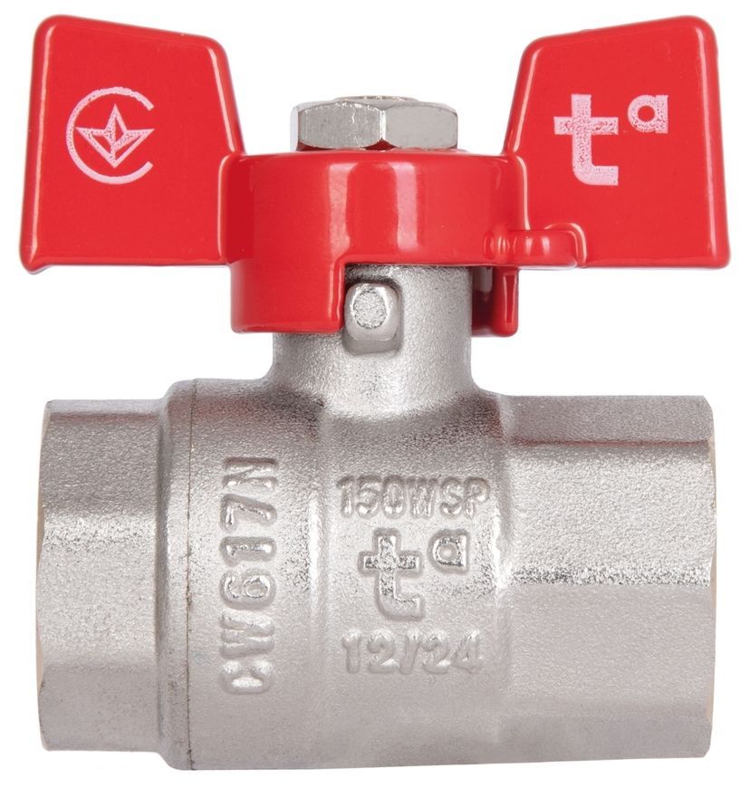 Кран шаровой прямой Thermo Alliance Standart 1/2" ВР для воды (бабочка) PN40 SD602NW15PN40 - SD602NW15PN40